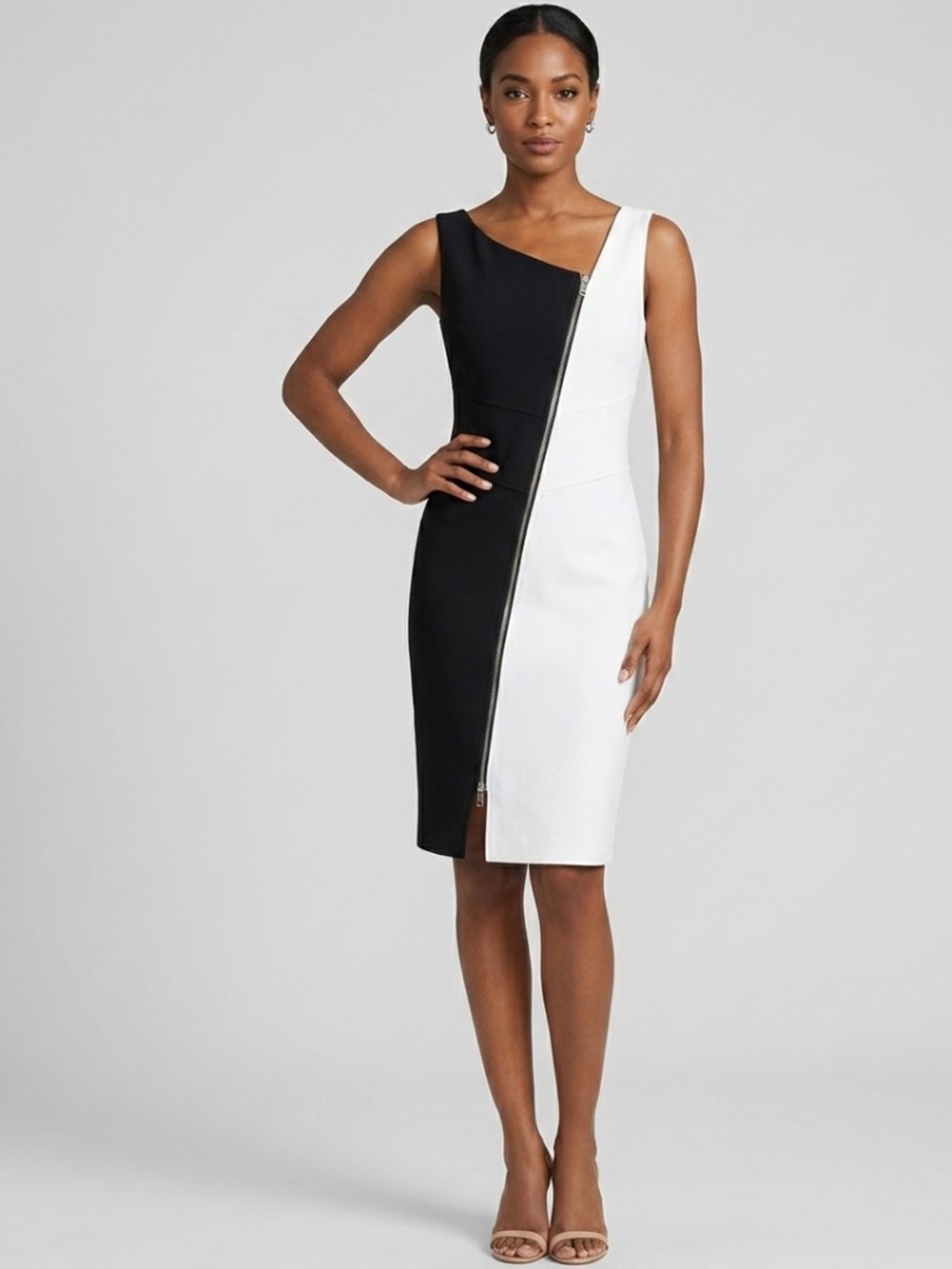Cartise Black & White Shift Dress